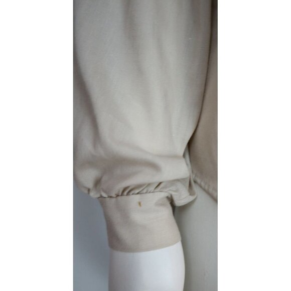 VINTAGE WOMEN'S BEIGE BUTTON-UP BLOUSE - SHIP'N SHORE COLLECTIBLES - SIZE 6 - Picture 4 of 11